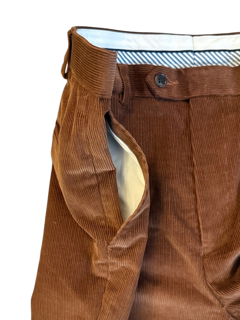 Lauren Ralph Lauren Chestnut Brown Corduroy Flat Front Trouser Pants 38x32 - Picture 7 of 14